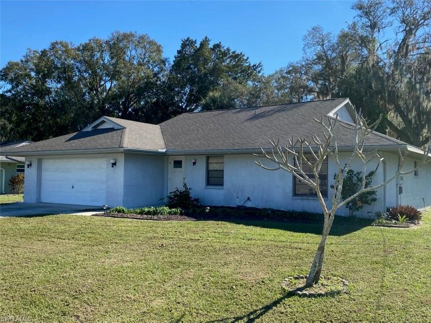 This is an opportunity to own in the "Olde Florida" community of Olga in Fort Myers. Olga community is nestled along the Caloosahatchee River has a community center, parks, the Franklin locks with public boat launch, yet within minutes to convenience shopping and I-75. The home offers over 1600 sq ft with split 3 bedrooms and 2 baths and is in move in condition. Large kitchen with newer appliances and pass through to living area. Oversized 2 car garage Screened in lanai with large concrete pad   Home has city water and septic and shed.