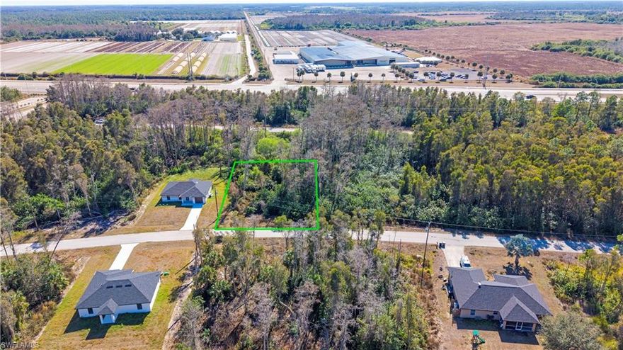 Paved road and electric at the curb. New construction directly adjacent to the parcel and in futon the parcel. Impossible to be closer to SR82. Easy to clear and start building. Buildable parcel. Hablo Espanol.