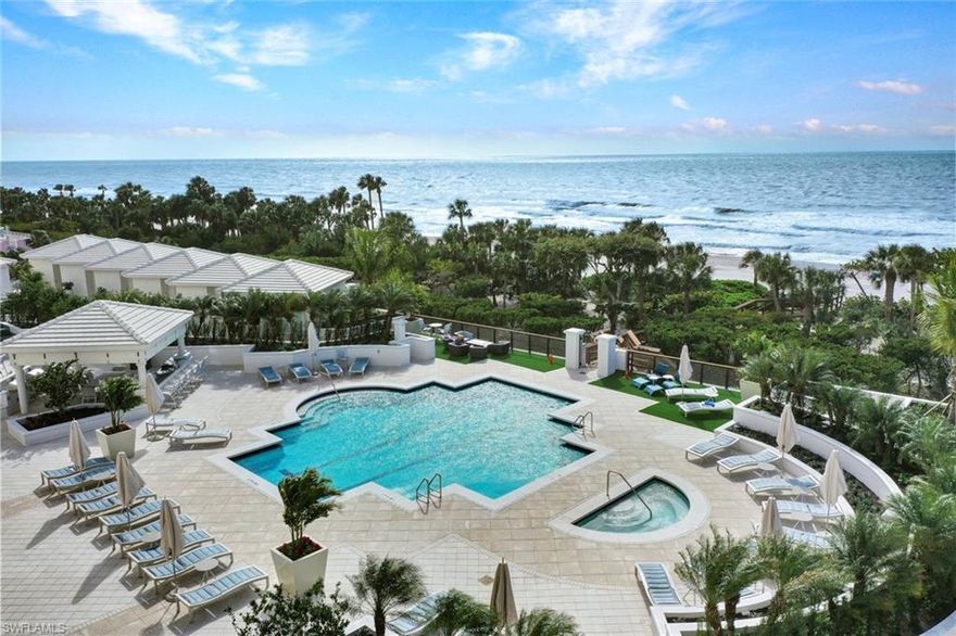 A magnificent new Pool Deck that leads you directly to the sand has just been unveiled at the luxe Biltmore Condominium at Bay Colony. From this beautiful residence, a gorgeous picture postcard of the Gulf and Beach with endless cascading waves is on view from all of your beachfront windows and lanais. Generously sized at three bedrooms with multiple dining areas and in pristine condition, you and your loved ones will enjoy the ultimate Naples lifestyle. The primary suite boasts two walk-in closets, its own lanai and an oversize spa-like bathroom. The inviting well-appointed kitchen includes a breakfast/snack bar and built-in desk. Situated in the exclusive Gated enclave of Bay Colony at Pelican Bay, the Biltmore will soon be the resort condominium of choice as it completes its exceptional exterior renovation with a stunning new entrance. Indulge further by strolling over to the members-only Beach Club and Restaurant or one of Bay Colony's private Tennis courts. As a resident, you will also enjoy the fabulous amenities of Pelican Bay, including two additional beachfront restaurants, a host of water activities and an active Community center. Bordered by the performing Arts Center, Artis-Naples and the world-class Waterside Shops to the south and the majestic Ritz Carlton to the north, Bay Colony is in a class by itself.