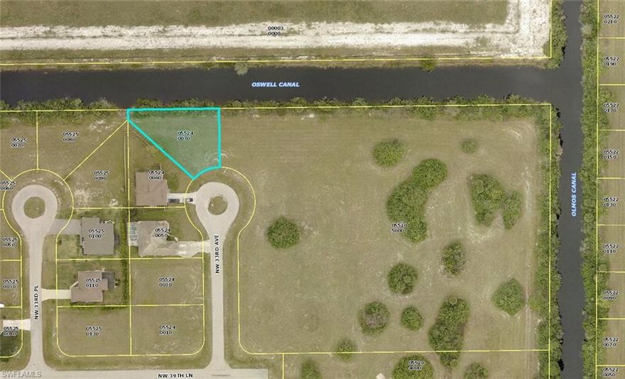Beautiful lot with large backyard on fresh water, Oswell Canal. This property is located at the highly coveted end of the cul-de-sac. It is cleared and ready for building. Fantastic opportunity for those seeking to start Florida living. Canal perfect for kayaking/paddle boarding/fishing. Close proximity to Yucca Pens Preserve & Charlotte Harbor Preserve State Park/ North Cape Flats Trail for outdoor enthusiasts. Nearby elementary, middle, and high schools for families looking to build.