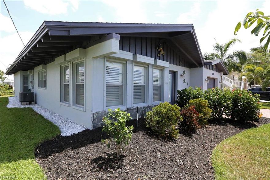 Fantastic location, boaters will love the quick direct Gulf access , and it is just minutes to Fort Myers and Sanibel beaches by bicycle or car. This home features a very Beachy open floorplan, and has been completely tastefully updated and is in a great community with no HOA fees. It is being offered Turnkey, just bring your boat and start enjoying the SW Florida lifestyle! Some features include a newer 10,000 # aluminum boat lift with a 300 sq. ft. composite captains walk dock, tile throughout, new screened Florida room, vaulted ceilings, stainless appliances, and gorgeous landscaping. Plenty of room to add a pool if desired.