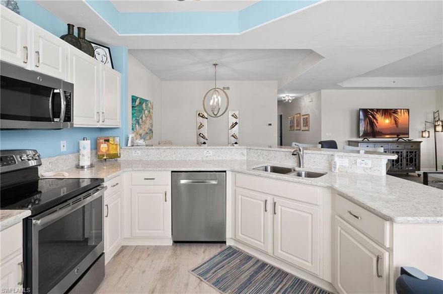 1st floor golf membership Carlisle condominium that has been beautifully renovated with new baths, new appliances, granite counter tops in the kitchen and wood laminate flooring throughout. Legends Golf & Country Club is a beautiful guard gated community that offers Championship golf, grand slam tennis, pickleball, a 3,500 square foot clubhouse with 3 restaurants, an amazing resort style pool with waterfall and spa, fitness center with free classes, tons of planned activities such as concerts, dances, card games and much more. Golf members pay no additional fees for carts or greens fees.