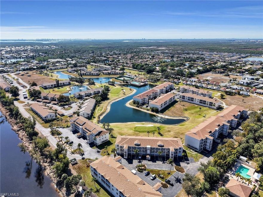 Resort-Style Living with Golf & Gulf Access! Welcome to Terraverde Country Club where convenience meets Florida lifestyle! This well maintained 2-bedroom, 2-bathroom plus den condo offers the perfect blend of comfort and functionality. Built in 2005, this open-concept condo has soaring ceilings and features a spacious living and dining area that seamlessly flows into the kitchen—ideal for entertaining or everyday living. The kitchen and baths are light and bright with white Cabinetry and granite countertops. New carpet and fresh paint make this home move-in ready. A standout feature of this home is the oversized(45FTlong) 2+ car garage, providing ample storage space for a vehicle, boat, and extra belongings— Nestled in the highly sought-after Terraverde Country Club, this community offers resort-style amenities including an Olympic-size pool, a lively social calendar, tennis  courts, pickle ball and a nine-hole executive golf course. Residents also enjoy access to a boat ramp and storage with direct Gulf access making this the perfect home for golf, tennis, pickle ball and boating enthusiasts. The clubhouse features a fitness center, snack bar / full-service bar  providing plenty of entertainment options. Ideally located in South Fort Myers, this home is just minutes from RSW Airport, fine dining, shopping, and centrally located for attractions in both Fort Myers and Naples. Don’t miss out on this incredible opportunity—schedule your private showing today!