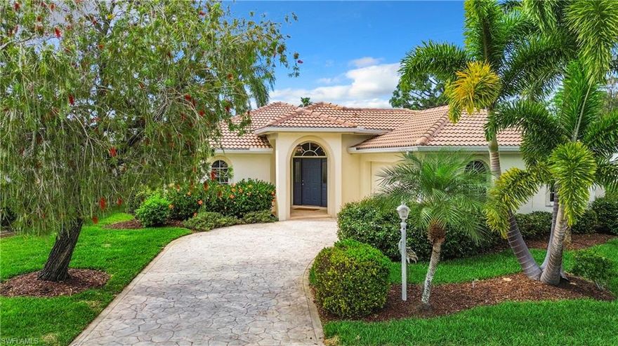 Renovated LaScala model home in HERONS GLEN COUNTRY CLUB looks like it stepped out of the pages of Home & Garden Magazine! You are bound to adore this beautifully modern and tastefully redesigned home. The pie shaped lot provides a nice side yard and privacy, and orients the home toward SPECTACULAR GOLF COURSE, LAKE AND CLUBHOUSE VIEWS. Lots of windows and sliding doors mean great views from almost every room and lots of natural light. The kitchen is swoon-worthy with fresh WHITE SHAKER CABINETS and an ISLAND that seats four. Cabinetry is SOFT CLOSE, with a lazy susan and garbage drawer, plus there are premium Kitchen Aid stainless appliances and a Bosch dishwasher with a THIRD RACK. Natural stone counters and tile backsplash, recessed task lighting and perfect pendant lights complete this dreamy kitchen. The kitchen leads onto the large screened lanai, which connects to the Florida Room off the great room…so you can enjoy your picturesque views in any weather. Floors are WIDE PLANK TILE everywhere except the master en-suite which has black and white modern vintage tile. New vanities, mirrors and fixtures make both bathrooms welcoming retreats. Laundry is indoors and the ROOF IS NEW in 2023. As if this wasn’t enough, the home is being sold TURNKEY, so you don’t need to lift a finger…this amazing furniture and décor stays with the home. Call TODAY for your private tour!