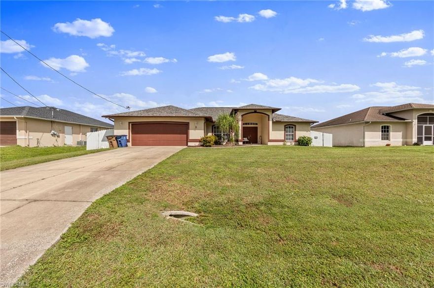 This bright and move-in ready 3/2/2 with a versatile den (perfect for a home office, gym, or easily converted to a 4th bedroom) offers over 1,900 sq. ft. of comfortable living space. Plenty of updates and upgrades over the recent years: New oven, pool pump and filter housing replaced in 2025. New AC in August 2024. Roof, water heater, refrigerator, washer and dryer replaced in 2021. Step inside to an open concept floor plan with fresh interior and exterior paint, upgraded lighting and ceiling fans, and a bright spacious atmosphere, great for entertaining. The kitchen features granite countertops, stainless steel appliances, a large pantry and plenty of storage. The primary suite includes two walk-in closets, direct pool lanai access, and a luxurious bathroom with dual sinks, a makeup vanity, solid surface counters, a walk-in shower, and a soaking tub. Enjoy Florida living at its best in your private backyard oasis with a screened lanai that overlooks your pool and the beautiful backyard surrounded by a 6-foot privacy fence, perfect for entertaining or relaxing. The pool is surrounded by a child fence for extra safety. Fantastic central location just minutes from Walmart, Aldi, schools, restaurants and medical offices. Don’t miss this opportunity to own a beautifully updated home that has been well maintained!