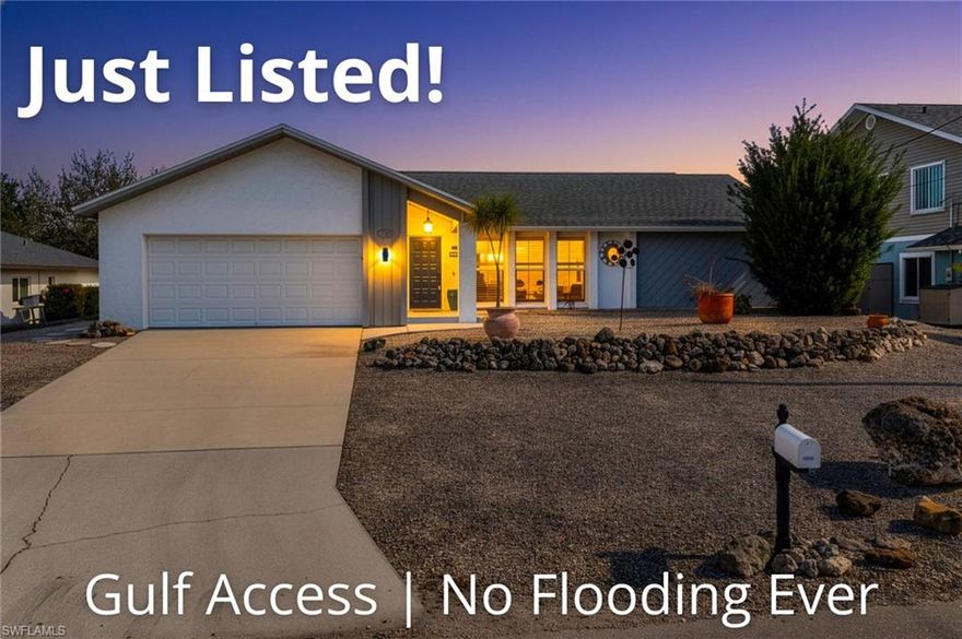 Welcome to 27284 Barbarosa Street, a rare opportunity to own a Gulf-access waterfront home in one of Bonita Springs’ most desirable boating communities. Built with solid construction and set HIGH and DRY with no flooding ever, this residence offers peace of mind alongside thoughtful upgrades and an unbeatable coastal lifestyle. Situated on a wide canal with quick Gulf access, the home is ideal for boating and fishing enthusiasts. The backyard features an 8,000-lb boat lift and wooden dock, perfect for fishing, relaxing, or heading out for a day on the water. A spacious covered rear lanai overlooks the canal and backyard, creating a comfortable outdoor living space for entertaining or unwinding. Inside, the home offers a bright and open great room with vaulted ceilings, a skylight, and abundant natural light. Tile flooring runs throughout, complemented by plantation shutters and updated ceiling fans and light fixtures. The split-bedroom layout provides privacy, while the primary suite includes sliding doors to a private fenced patio with outdoor shower and a hot tub. Since purchasing the home, the owners have made key improvements including Hurricane-Rated Impact Windows and a Hurricane-Rated Sliding Glass Door, enhancing safety, efficiency, and durability. The kitchen and both bathrooms have also been updated, adding modern finishes while maintaining the home’s comfortable, functional design. The exterior is designed for ease of ownership, featuring low-maintenance xeriscape landscaping, a terraced front yard, patio areas, and retaining wall. A rear storage shed adds convenience without sacrificing yard space. This home offers outstanding proximity to everything that defines the Bonita Springs lifestyle: Minutes to Bonita Beach and Barefoot Beach, quick Gulf access by boat, and an easy bike ride to downtown Bonita Springs, home to Riverside Park, local shops, restaurants, coffee spots, art venues, and year-round community events and festivals. Don't Wait--Schedule Your Showing Today!