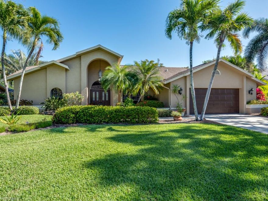 Hurry to see this four bedroom pool home that is located in the charming Banyan Cove neighborhood, just off of historic McGregor Boulevard. This fully remodeled pool home features gorgeous lake and fountain views from the recently refinished covered lanai and pool area.  Inside you will find three luxury bathrooms, new porcelain tile flooring, crown molding with window casings, raised panel cabinetry, stainless steel appliances, and new fans and fixtures throughout. The lushly landscaped outdoor area features mature trees and a large yard that is perfect for children or pets. The roof was replaced in 2005, HVAC 2011, water heater approximately 2012, newer pool, spa, pool cage, screens, marble pavers, and also a well for irrigation.  Don't miss your chance to make this beautiful move-in-ready home yours. Call today.