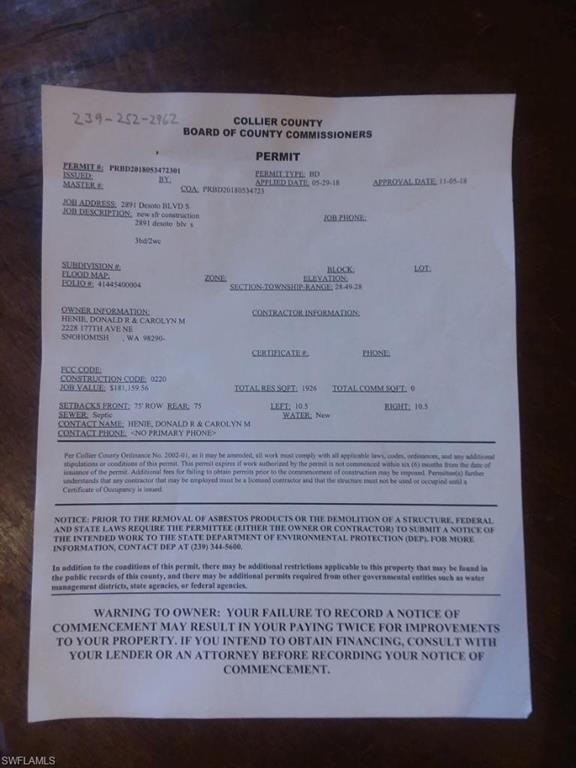 GOLDEN GATE ESTATES - Land