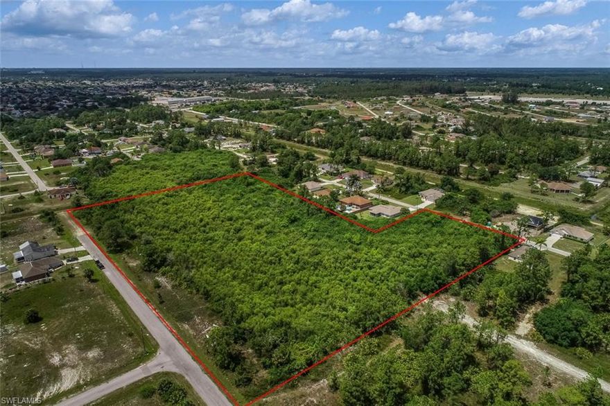 Rare OPPORTUNITY!!!----  Build a Castle or possibly up to 4 homes   , per a trusted builder , they suggest 4 homes sites  -- Enjoy living on 7+ ACRES in a great location of Lehigh Acres. City Water and City Sewer may be an option to bring to the site. Buyers should research development potential. Estimated only 3 of the 7 Acres are buildable due to wetlands. PRIME LOCATION NEAR GUNNERY AND LEE BLVD. Seller financing is a possible option. A short drive to the Florida BEACHES of Fort Myers and Sanibel. Close to Shopping, Hospitals, and Baseball Spring training for Minnesota Twins and the Boston Red Socks! Entertainment nearby includes Downtown, BB Mann Theater, Broadway Palm Theater, and many Restaurants. Close to RSW Airport, Rt 75 and Rt 80.
