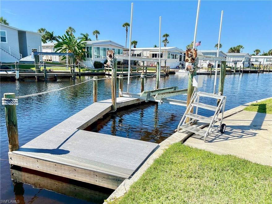 SELLER FINANCING AVAILABLE! Build Your Coastal Retreat! Prime Gulf access lot available in the highly desirable Bayside Estates, a 55+ manufactured home boating community just minutes from Fort Myers Beach. This cleared lot is ready for your new home, with in-fill dirt added, fully graded, and a rear retaining wall installed—a $9,600 improvement already complete. Enjoy the coastal lifestyle with direct canal access to the Gulf, perfect for boating enthusiasts. The property also features a beautiful pavered driveway and tropical landscaping, offering great curb appeal from the start. Composite dock with new stainless steel deck screws. Bayside Estates is a very active community with low HOA fees, year-round events, and a location that’s walking or biking distance to beaches, dining, and shopping. Buyers in Bayside pay a $2,600 resale capital contribution fee at closing.
Don’t miss your opportunity to build your dream coastal retreat!
Property Features:
Gulf access canal
Lot prepared with fill, grading, and retaining wall ($9,600 value)
Pavered driveway & mature landscaping
Ready for new manufactured
Short bike or walk to Fort Myers Beach
Active 55+ boating community
Low HOA with full amenities