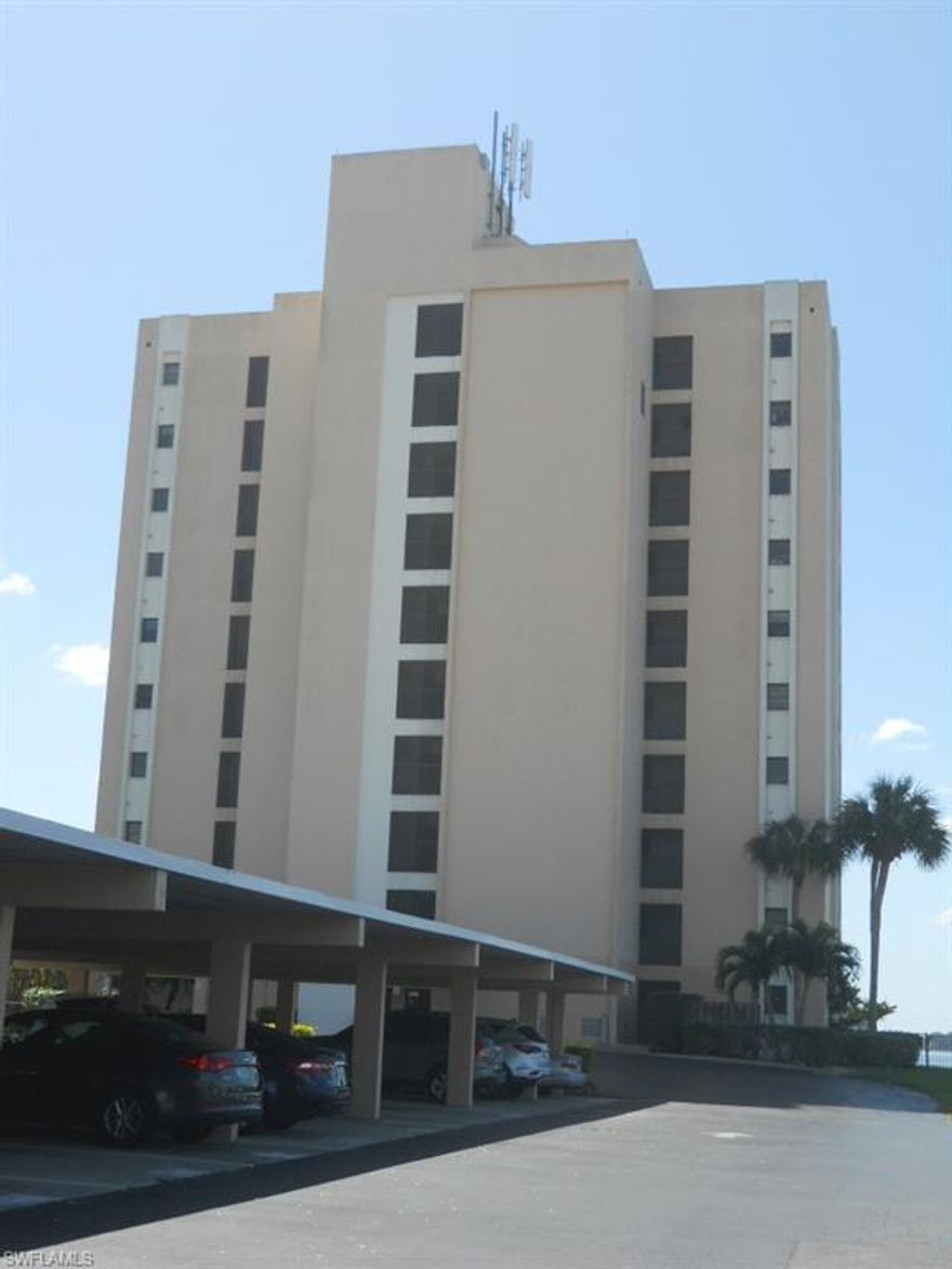 AVAILABLE FOR THE 2026 SEASON This 4th Floor Condo is a 2 bedroom 2 bath end unit at Sunset North. Elevator building with security door and keypad, heated pool, great location on the Caloosahatchee near Hancock Bridge Parkway and 41. The unit has wonderful views with a screened lanai facing the river. Master suite and living area both have sliders opening to the lanai. There is inside laundry/utility room, and covered carport. This is a 3 month minimum rental. Sorry No Pets Allowed