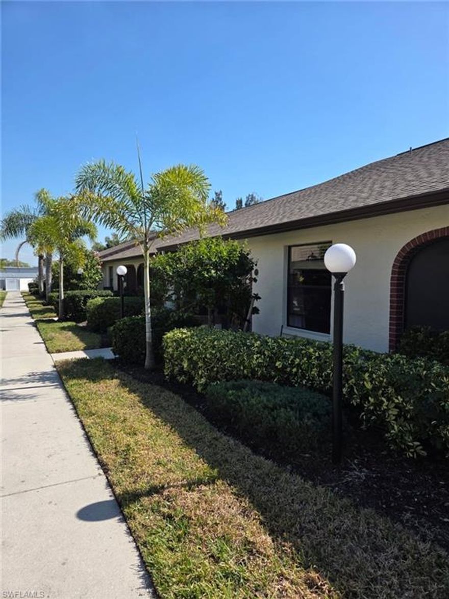 Welcome to your new Attached Villa home in South Fort Myers, where luxury meets leisure in this gated community of Cinnamon Cove. This gorgeous villa has stunning views of the outdoor spaces featuring a pool, lush green landscaping, and dual screened lanai’s with the rear lanai able to be open to the fresh air or close the sliding windows and make it under air extra space so you can pick up that good book and just relax. Inside, the residence you’ll find 2 bedrooms, 2 bathrooms, all stainless appliances(less than 2 years old), laundry in residence for ultimate convenience and a new larger water heater. This beautifully updated and remodeled home offers granite counters in kitchen and bath, all custom cabinets by Cornerstone and Plantation shutters that gives the perfect blend of elegance and comfort. The large clubhouse offers an array of social activities, fitness center, billiards, tennis, pickleball, and bocce ball. Revel in the proximity to popular beaches like Bunche Beach, Fort Myers Beach, and Sanibel Island. Enjoy convenient access to shopping, dining, hospitals, and the international airport, all just minutes away. Embrace the essence of comfortable living as you create your own story in this very active community.