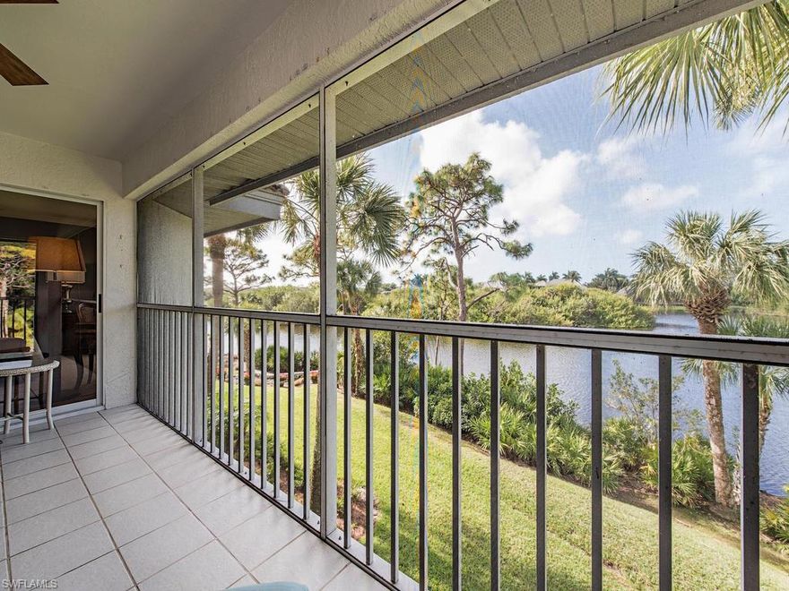 C.17222 - This is a rare opportunity to purchase in the Sandpiper community with the most spectacular view in Bonita Bay. This home sits on the south lake with an island that is the natural habitat for birds to nest every evening and depart in the mornings. Along with the view, you will enjoy this beautifully updated home done with utmost care to detail and impeccable style. Beautifully remodeled kitchen with white cabinetry, high end countertops, all new stainless appliances and updated lighting and fans in every room. The updated tile in the main living area, new carpets in bedrooms and newly painted throughout makes this condo feel fresh, current and bright. It is being offered turnkey for a quick and easy transition with top of the line furnishings. Enjoy the pool/spa area, pool house and tennis courts. Bonita Bay offers many amenities as well; the private beach park, 3 parks, over 12 miles of walking and biking trails, kayaks, Back Water Jacks Restaurant, the Marina and much more. The 3 bedroom, south lake condos in Sandpiper are rarely available so don’t miss the chance to see and experience this amazing setting.