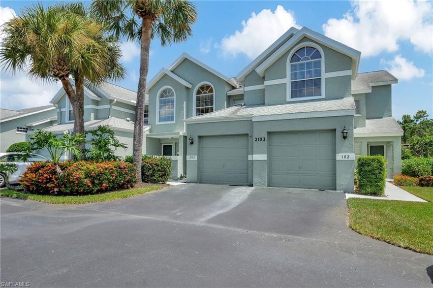 Welcome to your perfect retreat in the desirable Tamaryn Place subdivision of Kings Lake, Naples, FL. Seasonal Rental Available Jan, Feb, March 2027. This unit is available for short terms Rentals (6 MONTHS) or long terms (12 MONTHS). This pristine 3-bedroom, 2-bathroom, 1800 sq ft end unit townhouse offers a seamless blend of comfort and convenience. Located on the second floor, this beautifully maintained home is fully furnished and stocked with everything you need to settle in and relax. The spacious kitchen is equipped with every appliance you could ever need, while the inviting balcony with patio furniture provides a tranquil spot to unwind. Inside, you'll find new porcelain wood tile floors throughout all bedrooms, and each room boasts a flat-screen smart TV with cable. The townhouse is just 50 feet from a heated pool and clubhouse, perfect for enjoying the sunny Florida weather. The garage is thoughtfully stocked with beach essentials, including chairs, towels, a beach umbrella, bicycles, and coolers, making it easy to enjoy the nearby beaches. The friendly Kings Lake community features a picturesque lake with a walking path, pickleball courts, and a Publix supermarket just moments away. With a 10-minute drive to Naples' world-class beaches, dining, and shopping, this home is ideally located for those seeking both tranquility and convenience. Please note that the garage is not available and the minimum stay is 3 months, and no pets are allowed