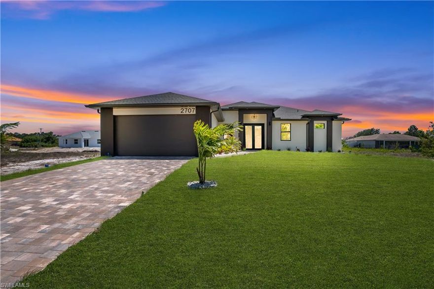 ***BRAND-NEW CONSTRUCTION • CUSTOM KITCHEN • IMPACT WINDOWS & DOORS***

Beautiful 4 bed / 3 bath home with 2,391 total sq ft (1,778 under A/C) and a layout that just feels right. High ceilings, porcelain tile throughout, and a bright open living space from the moment you walk in.**

The kitchen is the showpiece — custom cabinets, massive 9-ft island with 2 inch thick quartz countertops, full backsplash, under-cabinet lighting, walk-in pantry, and brand-new appliances.**

Primary suite feels like a spa, plus a second master suite perfect for guests or extended family. 8-ft sliders open to an extended lanai. Includes impact windows & doors, epoxy garage + lanai floors, paver driveway, and whole-home water filtration system.**

$4,000 toward closing costs with preferred lender.**

Easy to show. Bring your offer — let’s make a deal happen.