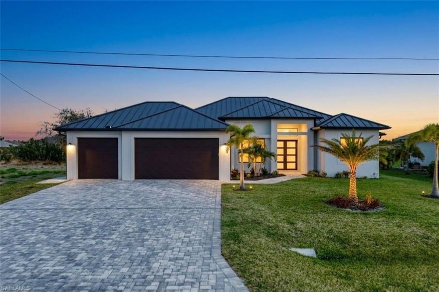 This stunning new construction pool home perfectly blends elegance, comfort, and functionality. Featuring 4 spacious bedrooms, 3 luxurious bathrooms, and a 3 car garage, every detail has been thoughtfully designed. Inside, you’ll find a gourmet kitchen with quartz countertops, stainless steel appliances. The owner’s suite offers a private sanctuary with dual vanities, a walk-around shower, a soaking tub, and custom walk-in closets. Throughout the home, enjoy 32-inch tile flooring, volume ceilings, and impact-resistant windows and doors. Step outside to your private oasis featuring a resort-style saltwater pool, an outdoor grill with quartz countertops, and an extended  lanai. The professionally landscaped yard includes lush Floratam sod and Sylvester palms, along with an epoxy-coated garage and a full sprinkler system. Ideally located just minutes from shopping, dining, and Sun Splash Waterpark and so much more. Making this thoughtfully designed property ideal as a full time residence, vacation home, or luxury investment opportunity.