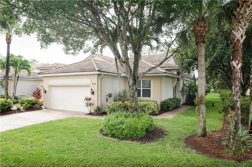 What a great price for an upgraded, move-in ready home in Brittany Place.  The large south facing corner lot has a golf course view as well as plenty of room for a pool.  The original owners have taken meticulous care of the property and added many unique features over the years including  a fireplace for those occasional chilly winter evenings, an enclosed screened entrance and custom closets.  The upgraded AC filter will appeal to those with allergies or animals.  The garage has ample room for 2 cars as well as extra storage above with pull down stairs. Glen Eagle CC boasts a brand new Fitness Center with many classes available all year long.  The Clubhouse restaurant has an excellent and extensive menu with ever changing Chef's Specials.  Tennis, Bocce Ball, Bridge, Bingo and a full calendar of social events make this a most desirable community with easy access to downtown Naples, the Beach and I-75.  Glen Eagle has a 24 hour gate attendant.  Call for an appointment today!