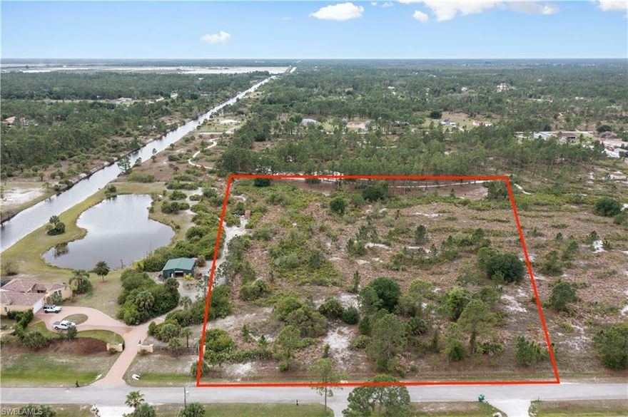 Welcome to a unique opportunity. This rarely available 5-acre parcel is being offered for sale for the first time in over 20 years. Giving a buyer the ability to build a large and secluded estate, this land is one of very few comparable offerings. Situated on a paved road in one of the highest growth neighborhoods in Southwest Florida, the future value is endless. Sellers have provided a report done by Tropical Environmental Consultants Inc. in 2001 denoting 100% uplands (attached to the MLS). With so much potential, this one is sure to move fast.
