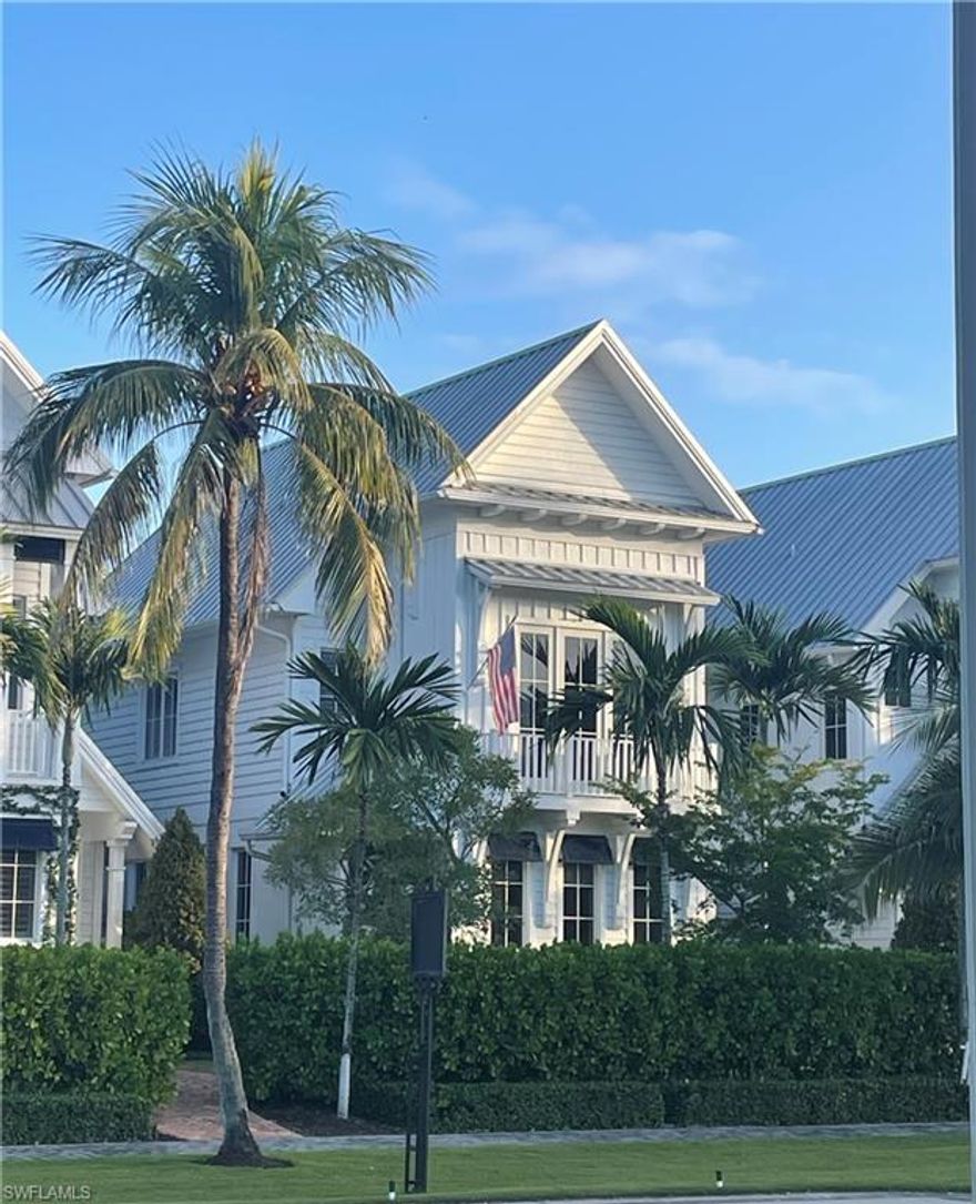 In the heart of Olde Naples, this 2020-built courtyard residence blends timeless coastal architecture with refined, resort-style living just moments from 3rd Street South and Naples’ pristine beaches. Shell-stone travertine floors introduce light-filled living and dining spaces designed for effortless entertaining. The chef’s kitchen is appointed with Sub-Zero refrigeration, Lacanche gas cooking, custom cabinetry, and a thoughtfully designed wet bar. A family room opens seamlessly to the private courtyard, creating true indoor-outdoor living. Upstairs, the serene primary suite offers volume ceilings, tailored millwork, and a spa-inspired bath, joined by two en-suite guest suites and a flexible den/office. A private elevator services both levels. The walled courtyard becomes a secluded retreat with heated plunge pool and spa, outdoor kitchen with built-in grill, surround sound, and lush vertical greenery for privacy. Impact-rated windows and doors, smart-home automation, natural gas, metal roof, and a generous two-car garage with storage complete this thoughtfully engineered residence. Beautifully scaled and impeccably maintained, 909 10th Avenue South offers the rare combination of walkability, architectural integrity, and lock-and-leave ease in Olde Naples.