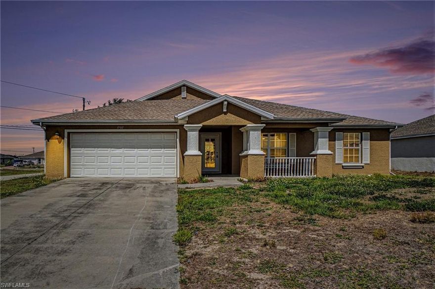 Welcome to this well-maintained and move-in ready home located in a growing area of NW Cape Coral. Featuring a new roof installed in 2023 and a freshly painted interior, this property offers both peace of mind and a clean, updated feel from the moment you walk in.

The layout includes 3 bedrooms plus a versatile den—ideal for a home office, playroom, or additional guest space. The primary suite is designed for comfort, complete with dual vanities, a soaking tub, and a separate shower.

Whether you're a first-time buyer looking for the perfect place to call home or an investor seeking a solid opportunity, this property checks all the right boxes. Conveniently located near schools, shopping, and dining, with easy access to everything Cape Coral has to offer.