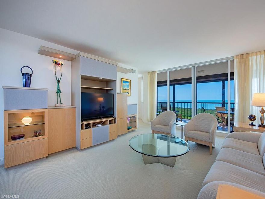 Exceptional, pristine, and spacious 3 Bedroom, 3 Bath residence offering stunning gulf and preserve views. This beautiful home has been meticulously maintained and reflects true pride of ownership. Located in the desirable Coronado high-rise, the property features direct tram access to a private attended beach, where residents enjoy two beachfront restaurants and thoughtfully designed pavilions for recreation, entertainment, and fitness.

Coronado offers an array of amenities, including two guest suites, fitness and social centers, air-conditioned extra storage, bicycle storage, and a secure enclosed garage with assigned parking. Residents benefit from outstanding on-site security, maintenance, and professional management, creating a comfortable and carefree lifestyle.

As part of the prestigious Pelican Bay community, residents have access to exceptional cultural and lifestyle offerings, including the Artis—Naples Philharmonic and Naples Art Museum, along with upscale shopping and dining at Waterside Shops.