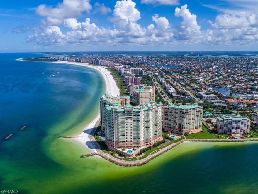 What could be better than living in the Belize condominium overlooking the Gulf of Mexico in the prestigious beachfront development of Cape Marco? Watch the boats, jet skis, and dolphins at play in your backyard! The Gulf of Mexico and Marco Island's powder-fine sandy beach are just outside your lanai! This decorator-furnished, 4-bedroom residence is spacious with an office, living room, family room, and primary bedroom overlooking the Gulf. The enormous kitchen features a large island with plenty of seating and a breakfast bar opening to the family room, offering even more seating, perfect for entertaining!