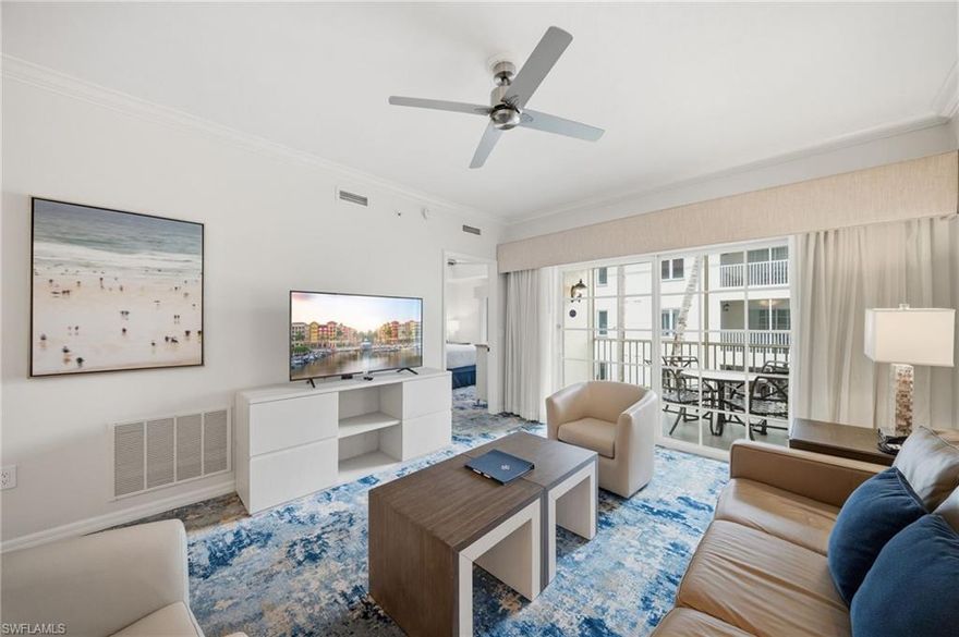 A SNOWBIRD’S DREAM! Owners also have the option to participate in the Rental Program or manage long-term rentals independently, subject to community guidelines. A recent update to the Bellasera Bylaws now allows owners to use their unit up to 150 DAYS per year even within the rental program. Located in the heart of downtown Naples, this beautifully kept 2-bedroom, 2-bath second-floor residence in Bellasera offers one of the community’s most desirable courtyard settings. This turnkey-furnished unit features a newer washer/dryer, updated fixtures, and a private screened lanai with courtyard and pool views. Walkability is outstanding; it's just steps across the street from the restaurants, shops, and entertainment of Fifth Avenue South, Tin City, the Naples Design District, and Gulfshore Playhouse. Bellasera provides boutique, hotel-style amenities for the Owner's use, including concierge services, shuttle transportation, a fitness center, bicycle check-out, and 15% discounts at The Claw Bar restaurant and The London Club which features on-site live music. The amenities available at Bellasera are truly unmatched among condominium association options in downtown Naples.