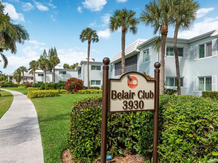 Welcome to The Belair Club. A small community of only 20 residences located in the prestigious neighborhood of Park Shore. Located within walking distance to the beautiful white sand Naples Beach.Owners are eligible for membership to the exclusive Park Shore Association which provides private parking bathrooms showers and more. 
This 2 bedroom 2 bath first floor condo has undergone extensive high end upgrades which are visible the moment you walk thru the door.This complex is well run and it is a very friendly active community.The location is perfect if you like the beach and having everything close by. Walking distance to Venetian Village with all its great restaurants and high end shopping. Also there is a Publix Fresh Market  Walgreens Starbucks USS Nemo Swan River Pepis Pizza and more all within walking distance.