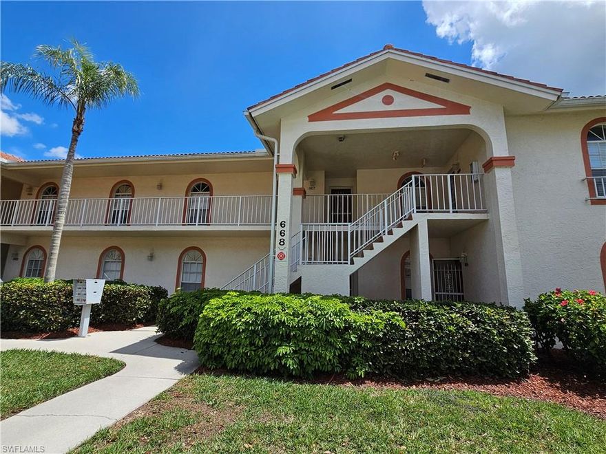 This lovely 2-bedroom 2 bath condo has an open floor plan creating an airy feeling that is calling you home. Enjoy the partial lake view from your lanai having your morning coffee or entertaining guests. Large master bedroom features a walk-in closet, and lanai access. The master bath features a walk-in shower and dual sinks. Spacious eat in kitchen with stainless steel appliances. Unit extremely clean, updated and ready to move in. Conveniently located close to shopping, restaurants, I-75, downtown Naples and its beautiful beaches. Amenities include two swimming pools, and hot tub in addition to the use of the Master Association’s clubhouse, tennis / pickle ball courts and pool. Enjoy the lovely walking paths with mature landscaping. Come see for yourself all that paradise has to offer. 
A/C unit replaced few months ago for new efficient system.