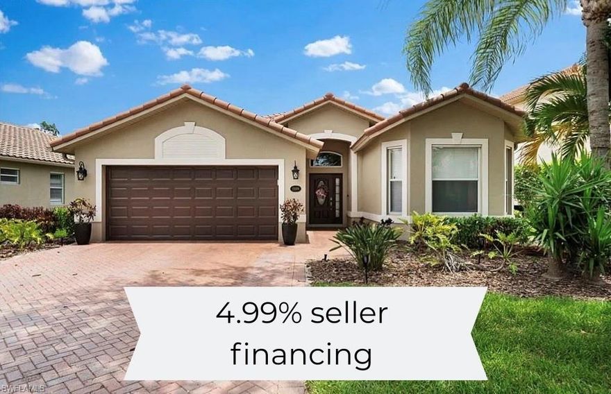 *Seller offering 4.99% financing and 1 Year Full Home Warranty included in sale!  Privacy, space, and smart value—without compromise.

This beautifully updated 3-bedroom + den, 2-bath home offers 2,044 square feet of well-designed living space, set against a quiet, natural, tranquil preserve backdrop in the heart of Bella Terra. Tucked away from rear neighbors with room for a private pool, at a contractor's discount! 

Inside, 24x24 tile flooring and crown molding throughout create a clean, upscale feel. The open-concept kitchen and living area are filled with natural light and flow seamlessly to the screened lanai, making everyday living and entertaining effortless. The kitchen is refreshed with new stainless steel appliances, while major updates—including a new tile shower and door, new water heater and newer roof (2019)—provide confidence for years to come. All freshly painted and move in ready.

The owner’s suite is spacious and inviting, featuring a walk-in closet and a private bath with dual vanities and a walk-in shower. The additional den offers flexibility for a home office, media room, or guest space.

Unlike many homes in the community, this property offers ample room to add a pool. Ask about our Screen and Pool package with matching paver patio for our builders discounted price of $65,000.00

Low HOA fees of only $270 per month and no flood insurance required.

Bella Terra is a 999-acre, amenity-rich, gated community known for its preserved natural beauty. Residents enjoy a resort-style clubhouse, 24-hour fitness center, resort pool and spa, pickleball, tennis, bocce, soccer field, street hockey, basketball, playgrounds, walking trails, and a full calendar of activities—all just minutes from I-75, shopping, dining, FGCU, and Southwest Florida’s beaches.

For buyers seeking space, privacy, and long-term value in Bella Terra, this home stands apart.

Schedule your private showing and see why this is one of the smartest opportunities in Estero right now.