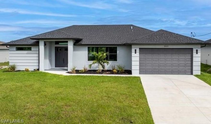 NEW ONE OF A KIND CUSTOM HOME. This residence features double-stacked kitchen cabinetry, a 12-foot island, granite countertops, a custom statement hood, pantry. Additional highlights include tile flooring throughout, a fireplace, and an appliance package.

The home offers cathedral ceilings, 8-foot doors, and a grand, open layout. The primary suite includes his-and-hers custom walk-in closets. The primary bathroom features a walk-through shower, freestanding tub with a floor-to-ceiling accent wall, and an oversized vanity with ample storage.

The laundry room includes a utility sink and extensive cabinetry. The backyard is located on a quiet lot with a small canal behind the property, offering added privacy.

A must-see custom home with high-end finishes throughout.