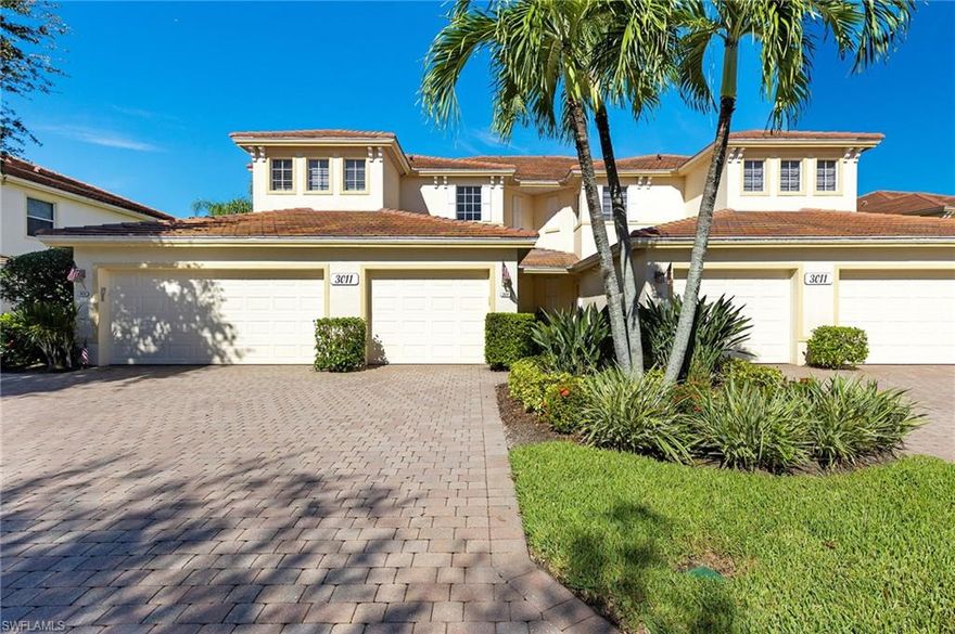 IDEAL INVESTMENT! LEASED THROUGH OCT 2023 @ $3K PER MONTH! Don't miss this opportunity to own a beautiful, turnkey furnished, second floor condo with an attached one car garage in the sought after ultimate resort community of Verandah!  Owners have meticulously maintained and upgraded this spacious, open floor plan condo with a large screened balcony which maximizes the gorgeous nature views and lets in the bright beaming Florida sunlight.  Owner upgrades/updates include: New appliances, water heater, backsplash, under cabinet lighting, balcony screens, lanai blinds and ceiling fan, master bedroom ceiling fan. All condo lighting is LED and AC is regularly serviced.  Also, new roof December 2021. Verandah is a stunning comprehensive resort community with something for everyone.  Residents have access to two 18 hole golf courses, tennis, pickleball, bocce, a staffed fitness center, restaurants/bars, walking, biking trails, a dog park and even it's own riverfront kayak park with community kayaks!  With close proximity to I-75 and the Downtown River District, the best of Southwest Florida is nearby and easily accessible.  Schedule your tour today!