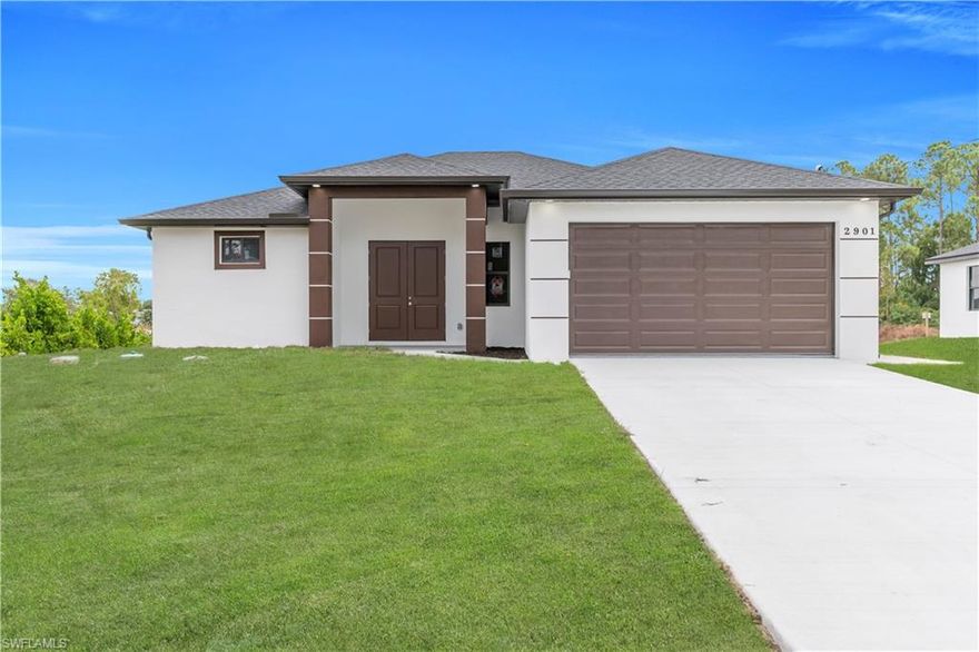 Brand-New Construction – Up to $10,000 Seller Contribution for closing cost plus Washer and Dryer included. Be the first to own this beautifully crafted new home! Seating in a perfectly situated location, near top-rated schools and a variety of local amenities. This thoughtfully designed residence features elegant tile flooring throughout, impact-resistant windows, and sliding glass doors. The kitchen is equipped with 42-inch soft-close cabinets, quartz countertops, and stainless-steel appliances ideal for both everyday living and entertaining. The bathrooms continue the upscale design with matching quartz finishes, and the master suite offers a luxurious tiled walk-in shower. Don’t miss this opportunity to own a stunning, move-in-ready home in a prime location!