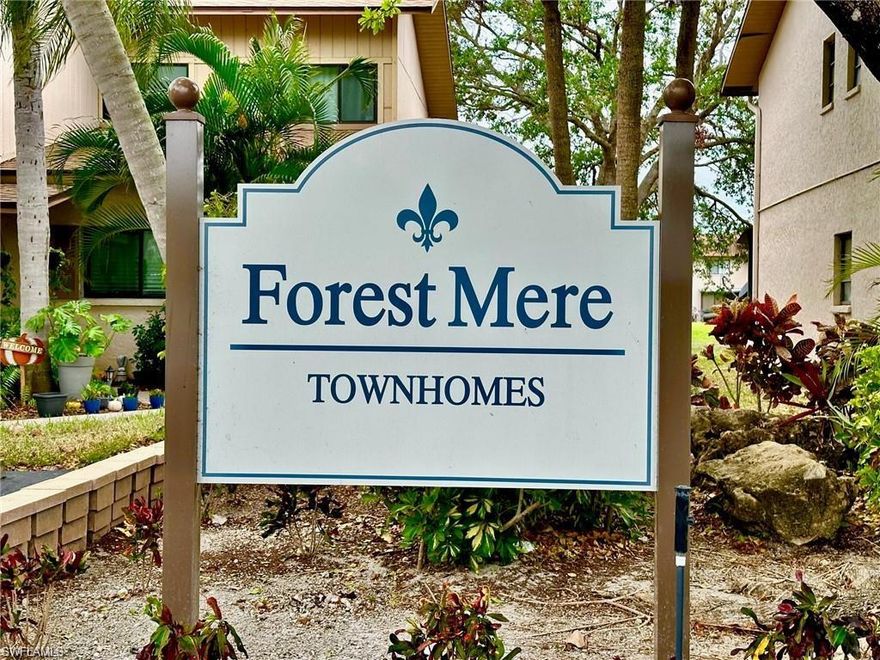 If your looking to be close to all the new attractions in Bonita Springs but at a reasonable price then this is the townhouse for you.  It's close to the new Midtown development and downtown Bonita but far enough away to not be in the middle of it all.  Located close to dog parks, beaches and YMCA.  This 2 bedroom, 2.5 bath townhouse has an updated Kitchen with all appliances included.  Laundry is conveniently located in the unit and washer and dryer are included.  Walk-in closet in Master Bedroom and master bath and shower.  2nd story balcony overlooking the pond to enjoy that morning cup of coffee.  There is additional storage under the stairs as well as on the lenai. New windows were installed in 2025.