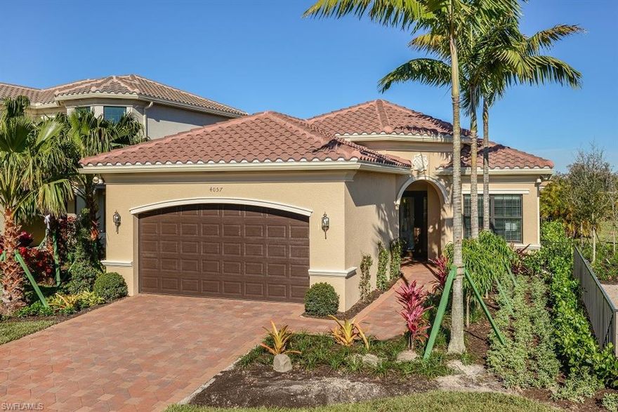 Enjoy this soon to be completed Tribeca floor plan complete with 3 + Den, 2 car garage with a great room for everyone to enjoy. Stonecreek is a highly sought after GL Community that is in the early stages of construction, but with this one you don't have to wait. The images in the listing reflect the model at Stonecreek. Please refer to the option list for specific finishes in addition to tile on diagonal, quarts counters and more. Save money with all gas appliances. Stonecreek amenities will include indoor/outdoor basketball courts, fitness center, game rooms, hobby room, a resort style pool, spa, and lap pool, water pay area, tot lot, party pavilion, 5 lighted tennis courts, beach volleyball and 4 Pickleball courts. A full-time activities director will make this community active and social for all lifestyles once complete. Enjoy A-rated schools and a desirable North Naples location. Don't hesitate, this is a popular floor plan with room to put in your very own custom pool.