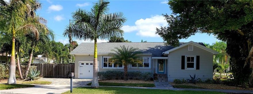 This Vintage McGregor Corridor 2 bedroom 1.5 bath home is located in the neighborhood of the Fort Myers Golf and Country Club.This renovated home includes Granite Countertops, Stainless appliances, hardwood floors, tongue and groove paneling, ceiling fans and abundance of closet space. All windows have been replaced to include lockable exterior steel accordion storm shutters and interior plantation shutters. The exterior and interior has been freshly painted a light neutral color. Plumbing and Electrical has been replaced and upgraded. A new Hot Water Heater was recently installed. A Four point inspection, wind mitigation inspection and survey are on file. Professionally landscaped with a 6 zone sprinkler system with its own city water meter. Fenced gated backyard with concrete designer pavers, New Lennox HVAC, air handler, duct work and ample insulation. Owner is a Licensed Florida Real Estate Agent.