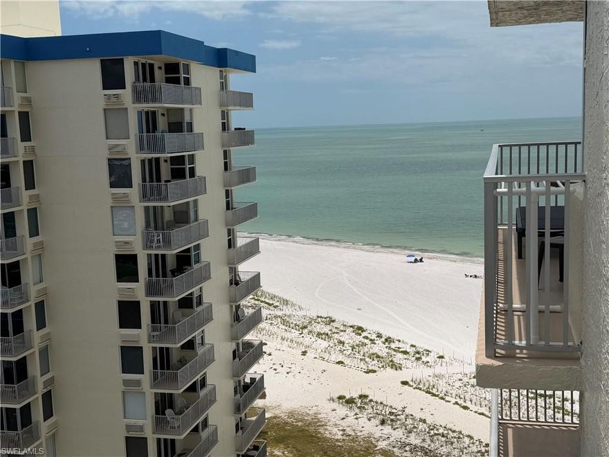 Unlock the potential of coastal investing with this beautifully maintained 11th-floor condo at the desirable south end of Fort Myers Beach—an area prized for its quieter, more relaxed atmosphere compared to the busier north end of the island. This bright and modern residence showcases an open coastal design filled with natural light, creating an inviting retreat for vacation renters while also offering owners the perfect personal getaway to enjoy whenever the condo is not rented.  Designed to maximize the stunning surroundings, the condo offers sweeping views of the Gulf beach and Back Bay from nearly every room. Offered turnkey furnished with all new furniture, a fully stocked kitchen, and fresh linens, the property is truly move-in or rental ready from day one. Step onto the private balcony to enjoy gentle sea breezes, breathtaking water views, and sparkling evening city lights that create a spectacular nighttime backdrop.  Just steps from the sugar-white sands and conveniently close to dining, shopping, and entertainment, this property presents an outstanding opportunity as a vacation getaway, full-time residence, or high-performing income-producing investment. Strong rental history adds immediate value, with the unit already booked throughout peak season from January 1 through March 31.  Enjoy the best of both worlds with peaceful beachfront living at the south end of the island while still having easy access to the energy and entertainment of the north end. Convenient trolley service located just across the street provides quick access to Times Square, Publix Super Market, and Margaritaville for more dining, shopping, and nightlife experiences. Schedule a private showing today!