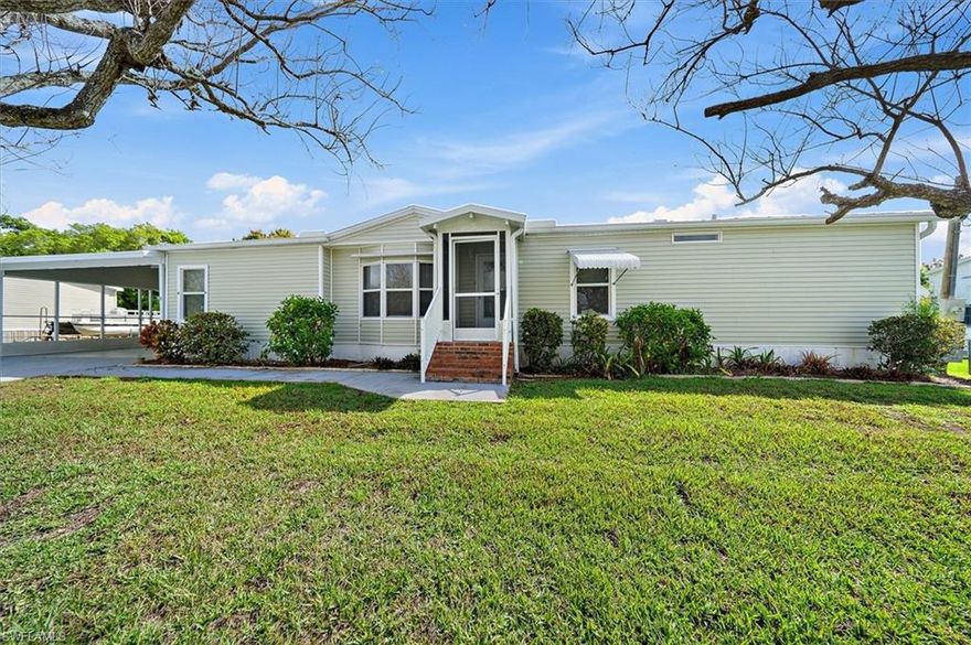 WATERFRONT LIVING AT AN AFFORDABLE PRICE – OWNER OCCUPANT OR INCOME OPPORTUNITY
Just got better seller provided $600 home warrenty at closing and new price to buyer. Better deal with assurance in what we are selling is what we say

Enjoy the Florida waterfront lifestyle in this well-maintained 3 bedroom, 2 bath double-wide home located in the beautiful boating community of Punta Gorda. Whether you are looking for a primary residence, seasonal getaway, or income-producing property, this home offers exceptional value.

Situated on an oversized lot on a quiet private dead-end street, the property features saltwater canal frontage with a large wood dock, providing boating access to Charlotte Harbor and the Gulf of Mexico (no sailboats).

Inside, the home offers a spacious and comfortable layout including:
• Formal living room
• Formal dining area
• Large family room
• Kitchen with seating counter and pantry closet
• Split bedroom floor plan for privacy

The private owner’s suite includes a large walk-in closet and private bathroom, while two additional bedrooms share a full bath with tub/shower combination.

Outdoor living is where this property truly shines. Enjoy the Florida Room overlooking the backyard, an additional lanai, and a concrete patio area perfect for evening gatherings or a fire pit. The property also includes a separate laundry/utility room with wall A/C and a storage shed.

Just minutes from the waterfront shops and restaurants at Fishermen’s Village, along with golf, tennis, pickleball, boating, fishing, and the charm of historic downtown Punta Gorda. Easy access to Interstate 75 makes travel simple.

A rare opportunity to own affordable waterfront property in one of Southwest Florida’s most desirable boating communities.