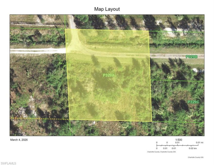 Town and Country. Almost 3/4 acre(.625) only minutes to the I-75 exchange and 10 minutes to Punta Gorda. Property is zoned Agriculture, allowing for many uses. Rare smaller acreage site surrounded by large parcels.  On a dirt road, but less than 1/4 mile to paved road, and not far off Bermont Rd. Many upscale homes, ranches and farms in the area.