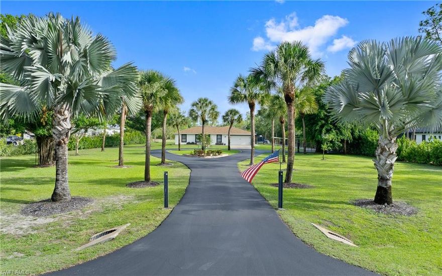 Weber Woods 2.5 Acre Estate of a Lifetime! A truly rare offering where land, lifestyle, and limitless potential come together in perfect harmony. Set on 2.5 private acres, this 3-bedroom, 2-bath pool home with a 2-car garage and additional sunroom is only the beginning—a canvas of opportunity waiting to be expanded, enjoyed, and reimagined. 
The sunroom opens through French doors to the pool creating a seamless indoor-outdoor flow designed for gathering, entertaining, and effortless Florida living.

Step outside and the property unfolds into something truly extraordinary—a private outdoor playground where memories are made. From treehouse adventures and zip lines to swings, climbing areas, and trampoline space, every corner invites imagination. Expansive grounds offer room for soccer, volleyball, basketball, and baseball, all centered around a sparkling pool made for sun-soaked afternoons and long, golden evenings. This is a place where life is celebrated, shared, and fully lived.

Beyond its current charm, the property offers rare flexibility with ample space to build a custom estate at the rear, allowing you to enjoy the existing home today while envisioning and creating your dream estate for tomorrow.

Recent updates and improvements include: brand new well, whole-house reverse osmosis system, new pool equipment, newer A/C, newer appliances, roof (2016), new insulation (2016), upgraded tile flooring throughout, updated kitchen with granite countertops and custom pull-out drawers, updated bathrooms, hurricane-rated front and garage doors, newer sprinkler system with Rain Bird controller, and a high-capacity septic system (2016) designed for up to four bathrooms.

Additional features include a circular asfalt driveway framed by mature banyan and fruit trees. PRIME location in a non-HOA area with no flood insurance required, and convenient access to Naples shopping, dining, and top-rated schools.