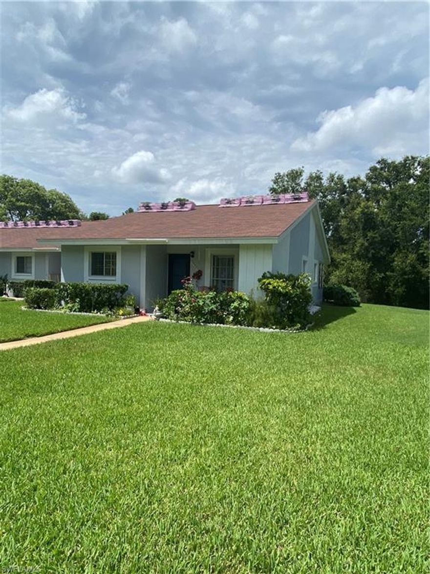 Search no more! This maintenance free, sunny and airy end-unit condo in sought out Beacon Woods, a 55+ Golf Course Community, is the one! The home boasts spacious green scape with side windows only available in an end-unit, bringing in lots of natural light throughout the day. All exterior maintenance, including lawn, roof, paint, and community amenities are included in the HOA of $335/month. Water and cable is also included. New exterior paint April, 2021. New roof August, 2021. Community pool, fitness center, tennis courts, shuffleboard, and social clubs abound. This 2 bedroom, 2 bathroom open floor plan provides ample living and storage space, with room to entertain on the lanai or in the enclosed sunroom. The open backyard with no rear neighbors provides for uninterrupted views. This home won't last and is a MUST see!