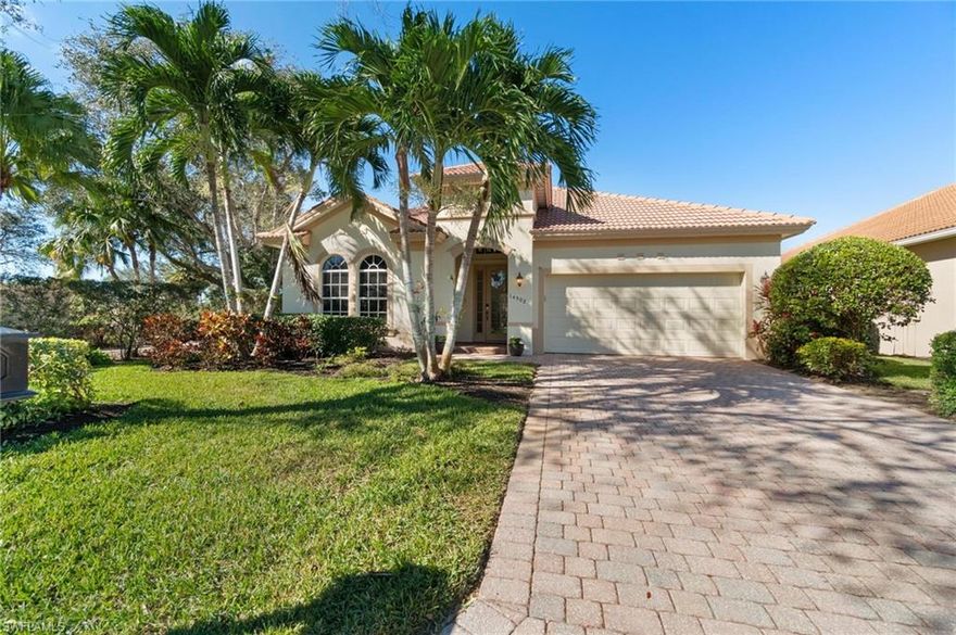Gem of a house for sale in Bonita Springs, FL is an immaculate and well-maintained 3 bedroom, 2 bathroom, 2 car garage, 2003 sq ft corner lot home. Features, lavish landscaping, heated pool w/hot tub, stainless steel appliances, sliding glass doors onto screened-in Lanai, en-suite w/his & hers vanity, ample closets, laundry room w/utility sink, tile, ceiling fans & carpet throughout. Attractive home situated in a tropical resort gated community with plenty of amenities to keep you busy. Take advantage of its nearby pool, fitness center, golf course, tennis courts, jogging trails and playgrounds - all within a few minutes of your house. Enjoy the convenience of living in a secure, gated community with easy access to shopping, dining and entertainment. This house is perfect for those seeking something special with an atmosphere that feels like a vacation getaway every day. All furniture is negotiable. Make this house your dream home today!