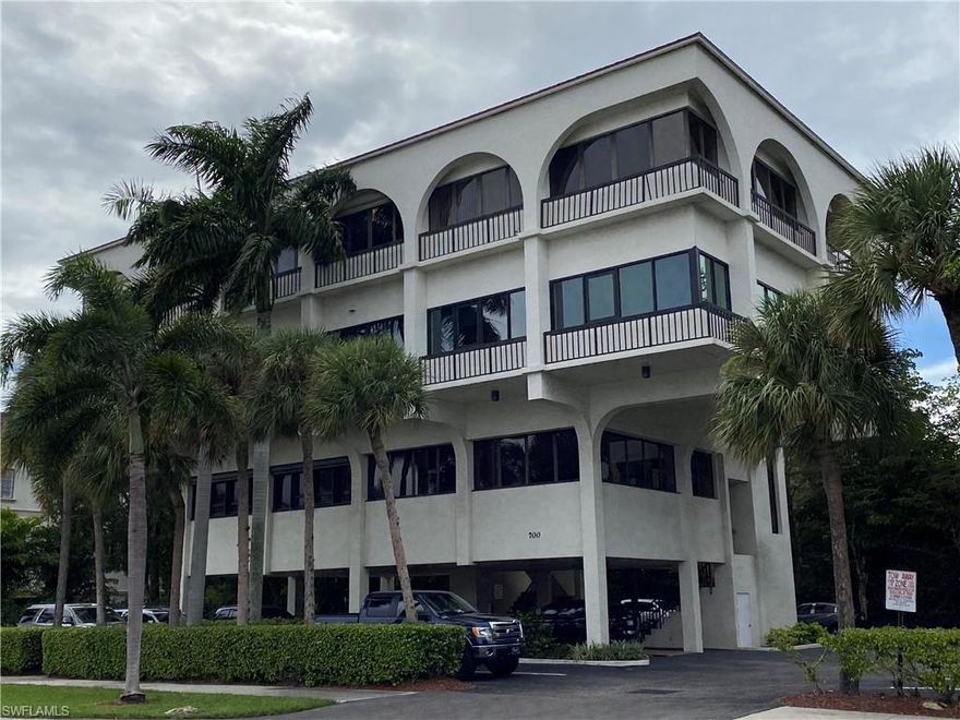 THE BEST TOP FLOOR LOCATION IN THE BUILDING.   UPDATED AND REMODELED CLASS A OFFICE, BEST VIEWS SOUTHEAST OF NAPLES BAY, GORDON RIVER, BOAT MARINA AND THE NAPLES AIRPORT.  NEWLY RENOVATED INCLUDING  PAINT, DIAGONAL PLANK  TILE, LED LIGHTING, GRANITE COUNTERTOPS, STAINLESS STEEL APPLIANCES, ALL WINDOWS HAVE ELECTRIC STORM SHUTTERS AND TANKLESS HOT WATER HEATER.   WAITING ROOM, RECEPTIONIST OFFICE, 4 OFFICES AND A LARGE FILE STORAGE ROOM.  GREAT OFFICE SPACE FOR A GROUP OF  ATTORNEY'S, INSURANCE COMPANY, ACCOUNTANT, BUILDER, REAL ESTATE OFFICE  OR TITLE COMPANY.   4 ASSIGNED PARKING SPACES AND ONE FLOATER FOR A TOTAL OF 5 PARKING SPACES FOR YOUR DAILY USE.OFFICE FURNITURE IS NEGOTIABLE.