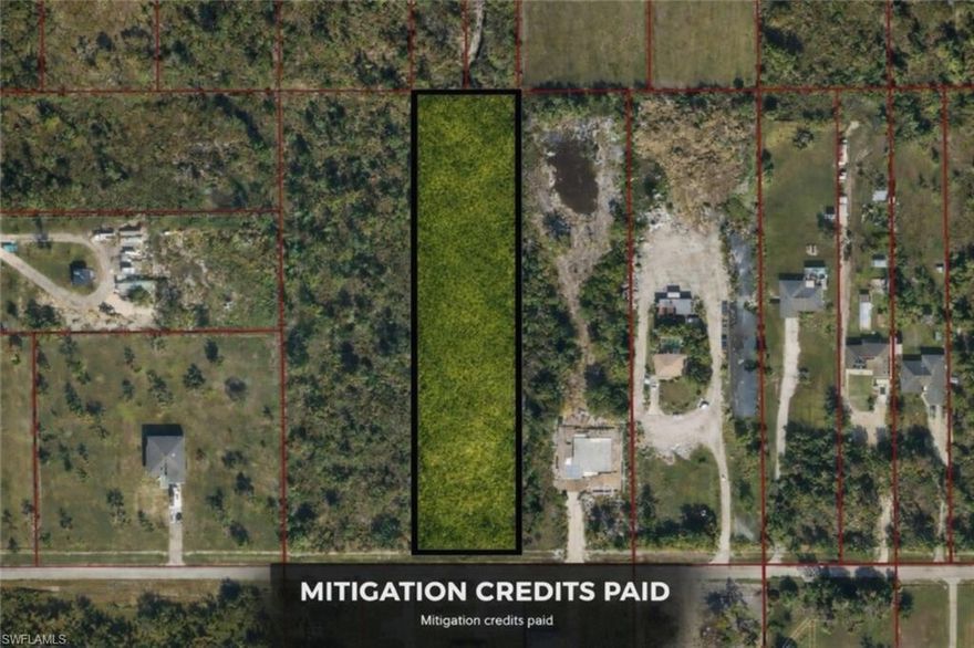 Prime build-ready lot in Naples with major development steps already completed. MITIGATION CREDITS HAVE BEEN FULLY PAID BY THE SELLER — a significant cost and time savings for the buyer. Previous permit for a single-family home (3 bed / 2 bath) was issued and construction process initiated (inspections commenced); permit is currently expired and may be reactivated by the buyer through Collier County. Save months in permitting and avoid costly mitigation expenses. Excellent opportunity for builders or investors looking to fast-track construction.