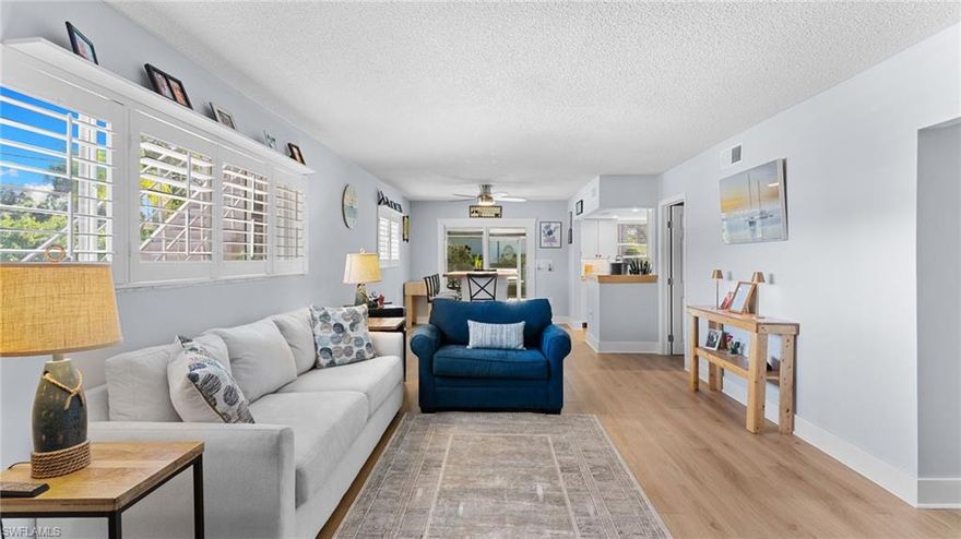 Investor and Boaters Dream!  Best-priced waterfront condo with dock access in Naples! Completely renovated 2BR/2BA end-unit in the highly desirable Blue Point community in Oyster Bay/Royal Harbor. Boat slips available to lease for only $300/year with direct dock access steps from the unit—ideal for boaters. This first-floor residence offers a split-bedroom layout, new LPV floors, and a screened enclosed lanai with canal and pool views. Brand new appliances, butcher block countertops, new Air Conditioner, updated baths, Brand-new 2025 seawall (raised ~3 ft), dock, and roof. Assessments paid in full! Low-density, walkable community minutes to Olde Naples, 5th Avenue South, downtown, and Gulf beaches. Rental-friendly: up to 12 rentals per year (30-day minimum) with Community pool, BBQ area, extra storage, and low-maintenance fees including insurance, lawn care, and pest control. Exceptional waterfront investment and boating opportunity!