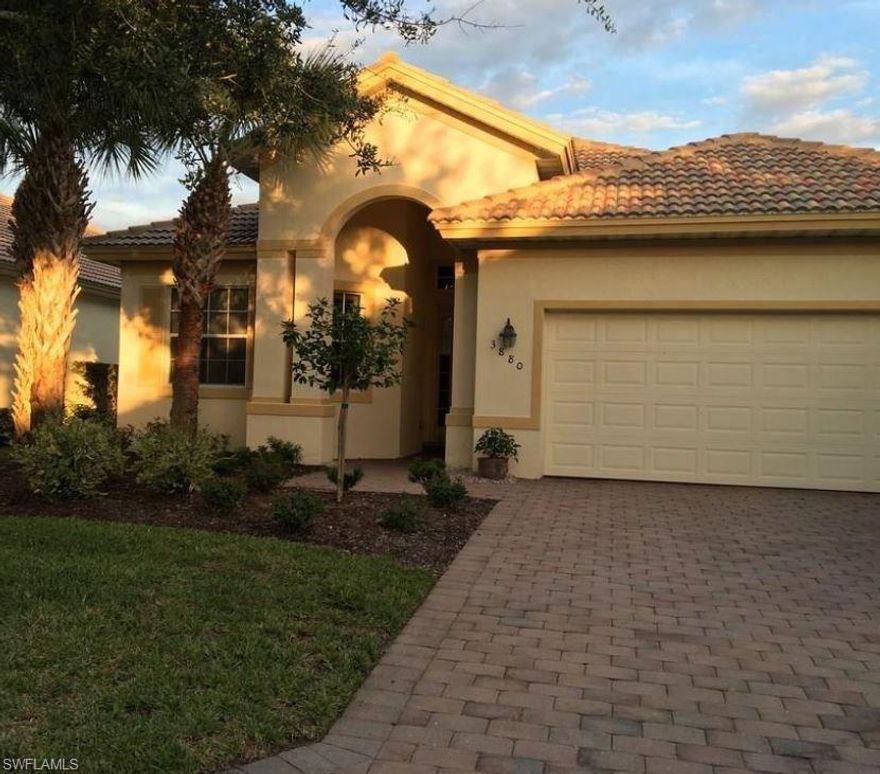 FULLY FURNISHED AND TURN-KEY!  Just bring your clothes and a toothbrush!  This beautiful home is located in the Verandah community which is a few minutes to Route 75 and a short drive to downtown Fort Myers. This is a private golf community with 2, 18 hole golf courses, one of which is a Jack Nicklaus Signature course. There are many amenities for the active individuals. There is a Riverfront Clubhouse with full service dining, fishing and kayaking and a large well equipped fitness center with pools throughtout. This peaceful home comes fully furnished. It features an east facing lake view from the oversized lanai. There is plenty of room for a pool if desired. It is perfectly situated as the lanai is shaded just in time for BBQ dinner time. Open house held every Sunday.