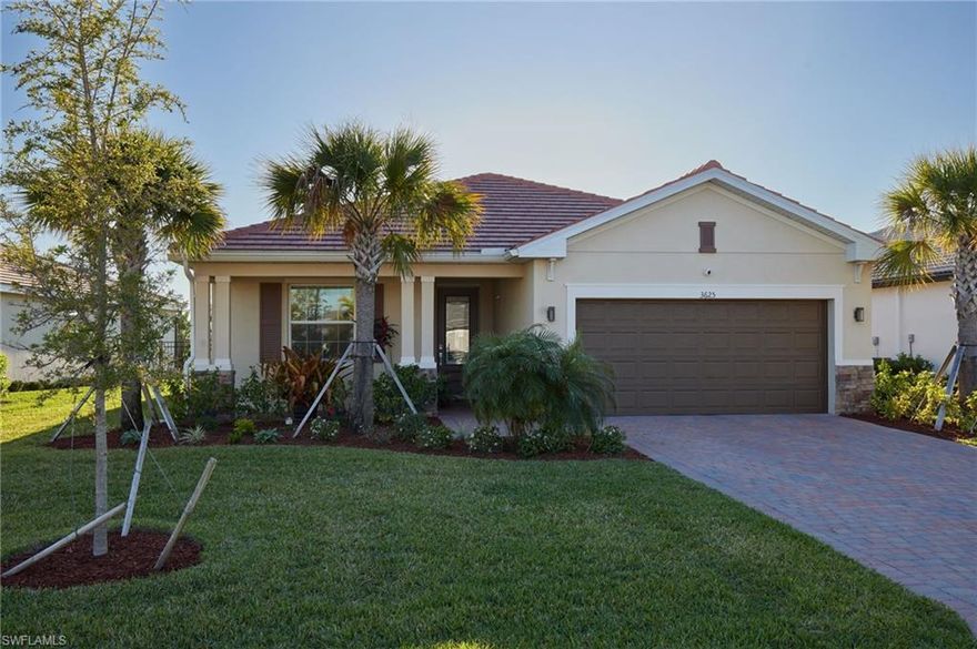 Looking for a beautiful home sitting on a larger lot that is NOT on the main roads? Do you love looking at SWFL gorgeous sunsets? Do you crave coming home to relax after a busy day and it being quite and private? If all these check your boxes, this beautiful newer construction Lennar Venice home is the one for you!! This home is one of Lennar's famous floorplan's here in Hampton Lakes at River Hall offering 1,852sq ft, 3beds/3baths, split and open floorplan, tile throughout, stainless steel appliances, new kitchen backsplash, white cabinets throughout, granite counter tops, large kitchen island, walk in pantry, updated carriage lights, level 2 electric vehicle charger, custom epoxy garage floor, and gorgeous western rear exposure! The primary room is at the rear of the home while the guest rooms are in the front area making this home more than perfect for every day living and entertaining. The primary suite offers his and hers walk in closets, an ensuite bathroom featuring dual sinks, and a great walk-in shower. Your screened and covered lanai with lake views gives the perfect quite and calming ambiance where you can sip your coffee or wine and enjoy those daily gorgeous sunset views. Want a pool too? No problem! This perfect oversized lot offers more than enough room for you to build your own unique pool. Enjoy all of the resort style amenities that Hampton Lakes has to offer including the clubhouse with a lagoon style pool, full second story gym, library/study room, basketball court, tennis/pickleball/bocce courts, restaurant, golf for a fee or OPTIONAL membership, and much more! This home and community is perfect for anyone and the highly rated River Hall Elementary School is just a walk/bike/golf cart ride away! Don't miss out on this opportunity to own your dream home in Hampton Lakes at River Hall!