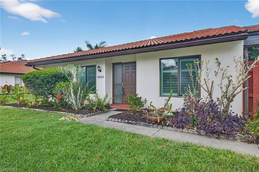 Tucked away in the charming and centrally located Hamlet community, 1414 Park Shore Circle, Unit 2 offers a peaceful retreat in the heart of Fort Myers. This quaint attached villa welcomes you with classic Florida architecture, a warm stucco exterior, and a cozy, single-story layout designed for easy living.

Inside, you’ll find a comfortable floor plan filled with natural light and inviting living spaces that feel both intimate and functional. Whether you're enjoying a quiet morning with coffee or hosting a relaxed evening with friends, the home’s easy flow makes everyday living feel effortless.

Step outside and discover your own private slice of Florida living. The charming fenced patio is surrounded by tropical palms and lush greenery, creating a peaceful and secluded outdoor retreat. Perfect for morning coffee, evening cocktails, or simply relaxing under the Southwest Florida sunshine.

Surrounded by mature landscaping and nestled in a serene neighborhood setting, this residence offers the perfect blend of privacy and convenience. Just minutes from shopping, dining, medical facilities, and the beautiful beaches of Southwest Florida, it’s an ideal spot for year-round living or a seasonal escape.

If you’re looking for simple, low-maintenance living with a touch of old-Florida charm, 1414 Park Shore Circle, Unit 2 is a hidden gem waiting to be discovered.

Even better — the seller is offering a $5,000 credit to the buyer at closing, providing flexibility for closing costs, rate buy-down, or personal touches to make the home your own.

Florida living just got even sweeter. ??