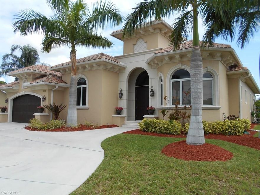 Cash Buyers only, Defective Drywall Home!!! 
STUNNING!!!! One word describes this unique direct gulf access home in the prestigious Savona neighborhood...stunning! Built in 2008 there has been no detail left behind in this 4 bedroom plus den, 3 full bathroom, pool home. Each room has breathtaking, one of a kind ceiling treatments. Travertine tile throughout the main living area makes it the perfect home for entertaining. Rich Maple cabinetry, crystal chandelier and a European pot filler makes this kitchen a pleasure not only to look at but to use. The Lanai of this perfect home makes for the ultimate Florida outdoor living featuring a large outdoor kitchen with full size refrigerator and Jen-air gas grill. The heated pool has a swim up bar with barstools and even LED lighting for the perfect night-time swimming. This amazing house sits far enough away from the pool that even though it is north facing it has full sun from morning until night.