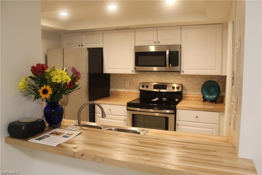 Welcome to this "ALL AGES" Condo in Lakewood Golf Community! Don't Miss this one! This 1/1 Condo remodeled in 2016 LIVES BIG and includes Carport! This unit is Perfect for Seasonal/Vacation Use, Annual Rental Investment, or FULL Time Owner! 1 Carport included with unit and extra storage cage. LOW fees of $360 a month include Water/sewer and Cable. The Golf Course onsite is OPTIONAL - NO FEES - Just pay IF you want to play. Social and golf memberships are available but NOT Required! One of the only condos in town that offer this! Only 4 Miles to the BEACH. Botanical Gardens and Sugden Regional Park across the street and new GreenWise Publix opening up a mile away! Food Truck park and TONS of Shopping nearby! Come live the sun drenched lifestyle in Naples FLORIDA!